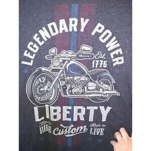 Men's MOTORCYCLE TSHIRT EXTRA LARGE  Legendary Power Patriotic 1776 BIKERCORE